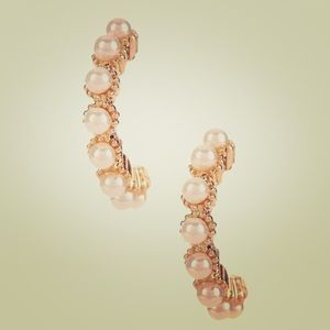 💖Free w/ Purchase💖Faux Pearl Petite Half Hoops